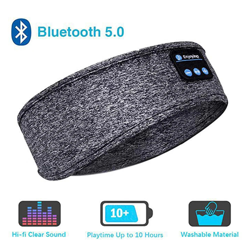 Experience Ultimate Comfort with Bluetooth-Compatible Sports Sleeping Headband - Wireless Music Eye Mask Headset