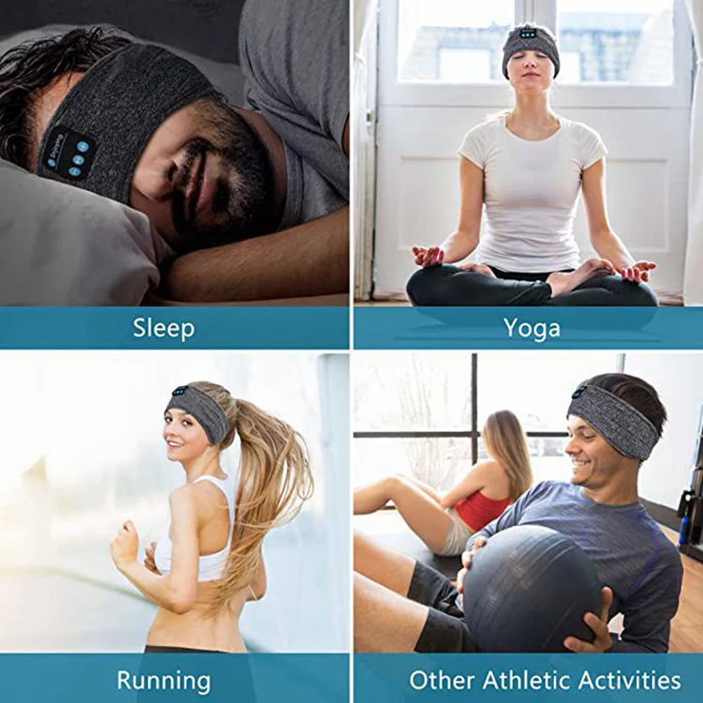 Experience Ultimate Comfort with Bluetooth-Compatible Sports Sleeping Headband - Wireless Music Eye Mask Headset