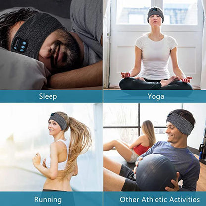 Experience Ultimate Comfort with Bluetooth-Compatible Sports Sleeping Headband - Wireless Music Eye Mask Headset