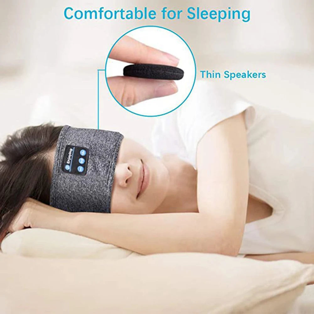 Experience Ultimate Comfort with Bluetooth-Compatible Sports Sleeping Headband - Wireless Music Eye Mask Headset